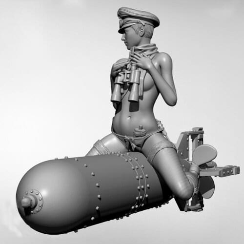 Antistress Empire Baby Torpedo Soldier White Model Kit Home Self-assembled Assembly Decor Epoxy Soldiers Toy Figures Resin
