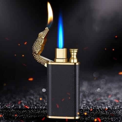 Unusual Windproof Gas Lighter Butane Torch Turbo Lighter Cigar Smoking Accessories Metal Cigarette Lighters Gadgets For Men