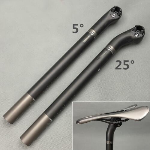 Toseek New Arrival Ud Matte Carbon Fiber Mountain Road Bike Seatpost Bicycle Seat Post 31.6 27.2 30.8mm 400mm Offset:5mm/25mm