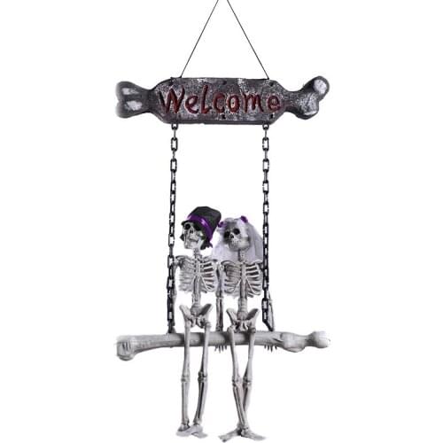 Halloween Skeleton Skeleton/The Bride And Groom Welcome Doorplate Pendant/Welcome Horror Decoration/Halloween Decorations