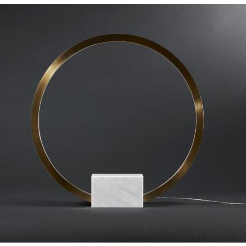 Postmodern marble circle study desk lamp creative bedside bedroom desk designer model room table lamp