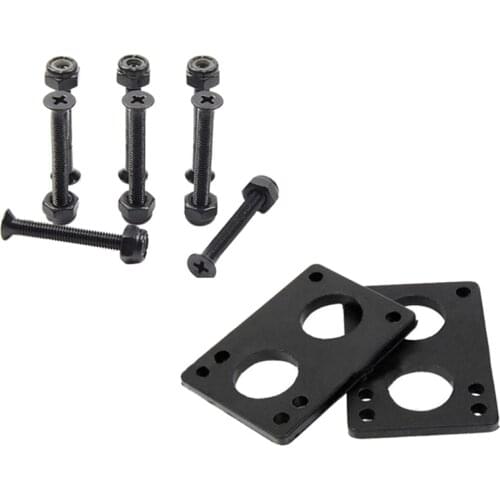 1 Set Skateboard Riser Pads 6mm Rubber Gasket with 33mm Bolts Skateboard Parts for Longboard Skateboard