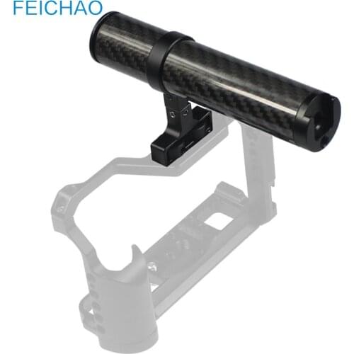 Camera Top Handle Grip Carbon Fiber 90 Rotatable Side Handgrip Cold Shoe Mount 1/4" 3/8" for DSLR Smartphone Cage Monitor Lights