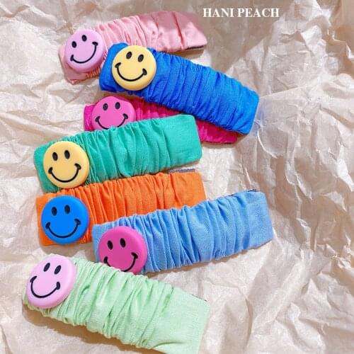 Girl Cartoon Smiling Face Color Cloth Hairpin Bangs Side Clip Hairpin Hair Accessories