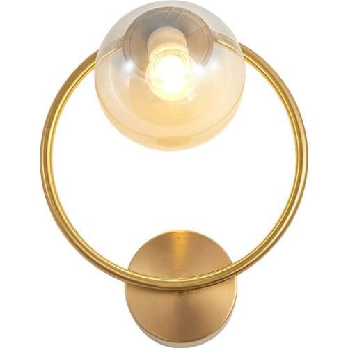 Modern LED Glass Iron Wall Ball Light Lighting for Bedroom Living Room Bedside Study Dining Hallway Luxury Home Decoration Lamp