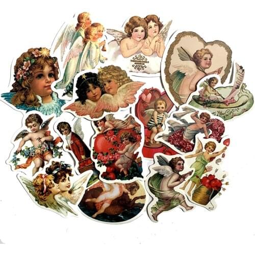 TD ZW 50Pcs Retro Cartoon Baby Angel Stickers For Suitcase Skateboard Laptop Luggage Fridge Phone Car Styling DIY Decal Sticker