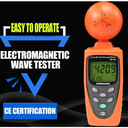 Tenmars TM-195 3-Axis RF Field Strength Meter High-frequency electromagnetic radiation detector TM195