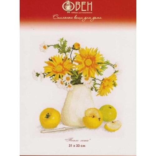 Warmth of summer Vase flowers and apples Cross Stitch Set Cross-stitch Kit Embroidery Needlework Craft Packages Cotton Fabric F