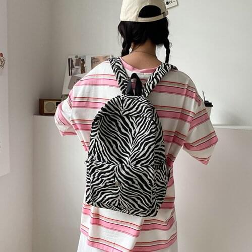 2021 Waterproof Oxford Women Backpack Anti-theft Female Backpacks Zebra Pattern School Bag High Quality Large Capacity Backpack