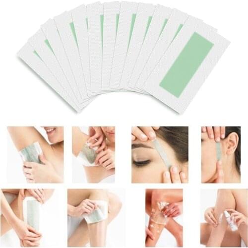 10Pcs Double Side Depilation Hair Removal Wax Strips Paper For Leg Arm Body Facial Hair Wax Strip Paper Hair Removal Beauty Tool