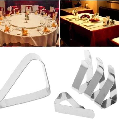 4Pcs Table Cloth Tablecloth Clip Clamp Holder For Party Wedding Stainless Steel