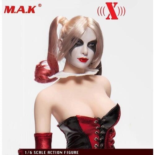 1/6 Scale X-013 Female Joker Head Sculpt Carved Clothing Sets for 12'' Phicen TBL Action Figure Body