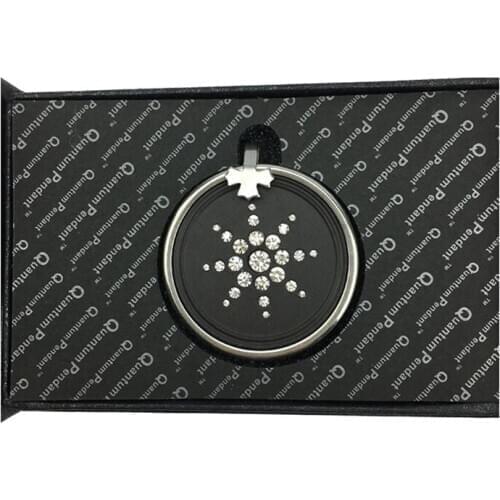 10pcs/lot Bio Quantum Scalar Pendant Energy Negative Necklace with Stainless Steel Energy Circle White CZ Crystal Birthday Gift