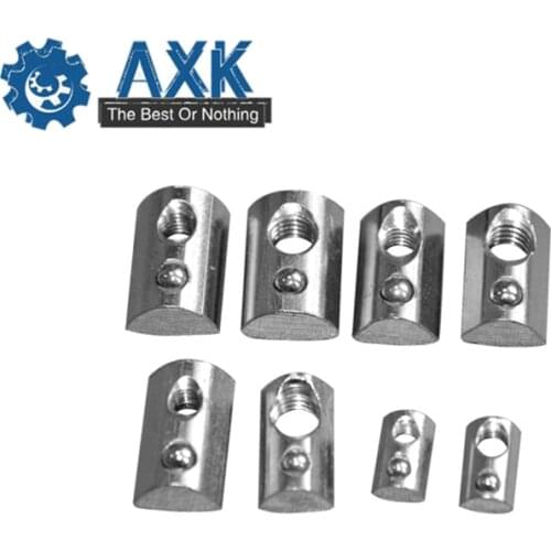 100Pcs/50PcsM3 M4 M5 M6 Roll in Spring T-Nut With Ball For Aluminum Extrusion With Profile 20 Series Aluminum Profile Spring Nut