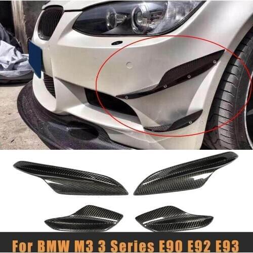 3 Series Front Bumper Side Canards Splitter Spoiler for BMW E90 E92 E93 M3 2005-2012 Carbon Fiber Car Styling