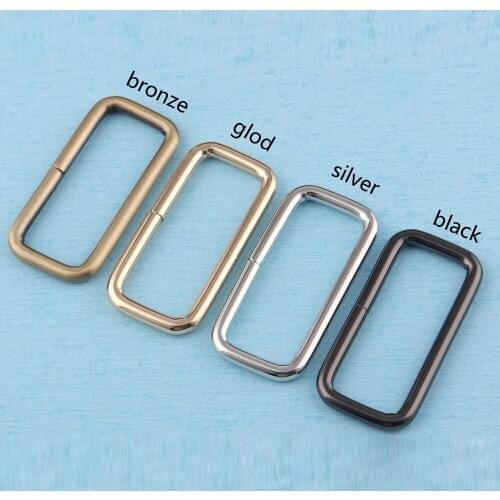 5pcs Metal Rectangle Belt Buckle Non-welded Rectangular Rings Strap Accessories(50mm)