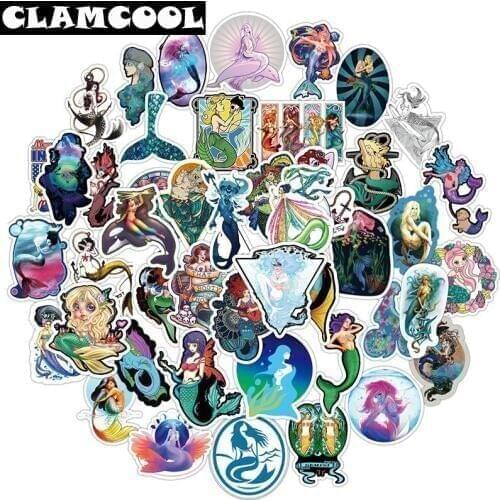50Pcs European And American Classic Fairy Tale Mermaid DIY Decal Scrapbooking For Decor Wall Luggage Laptop Album Sticker