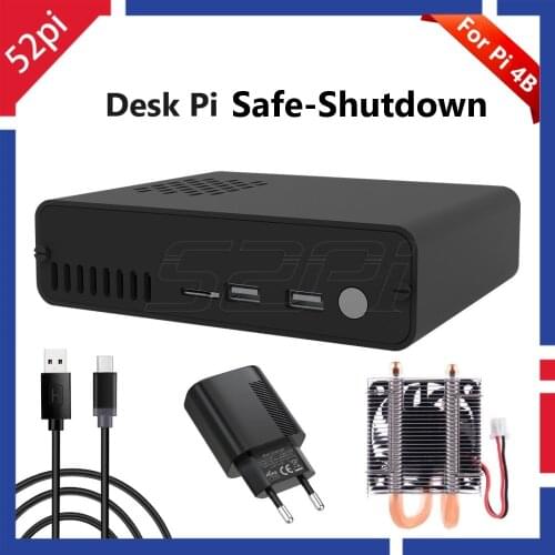 52Pi DeskPi Pro Set-top Box Aluminum Alloy Case With GPIO Extension Header Infrared Receiving Module For Raspberry Pi 4