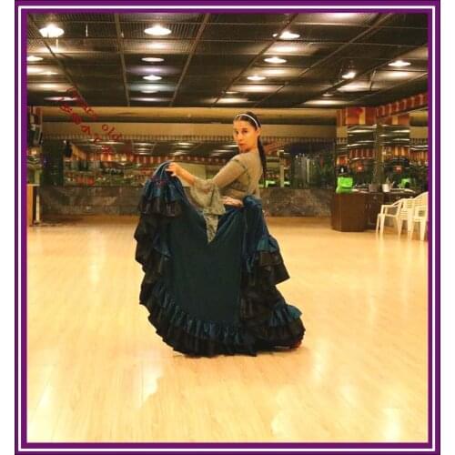 Tribal belly dance Satin silk 22yards skirt with border FH06