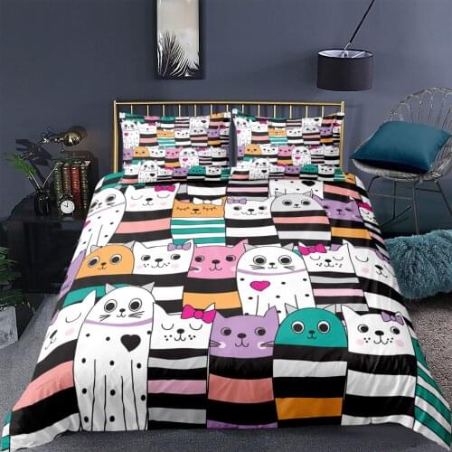 Hippo Printed Quilt Cover 3D Animal Bedding Set 2/3 Pcs Kid Single Twin Queen King Double Size Duvet Cover Soft Home Textiles