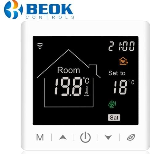 BEOK Smart Heating Thermostat WiFi Thermostat for Water Heating Floors Temperature Controller with Weekly Programmable Function