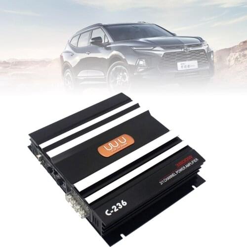 C-236 3800W 2 Channel Power Audio Digital Amplifier 12V DC Low Pass Filter Bass Subwoofer Car Accessories
