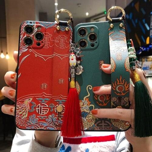 Wrist strap Case With Tassel Phone Holder Cover For iPhone 12 12pro mini 11 XS Pro MAX 6 6S 7 8 Plus X XR 5 SE 2020 Cover Coque