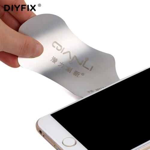 DIYFIX Stainless Steel Ultra Thin Pry Spudger Handy Card Opening Tool for iPhone iPad Samsung Smartphone Repair Disassemble