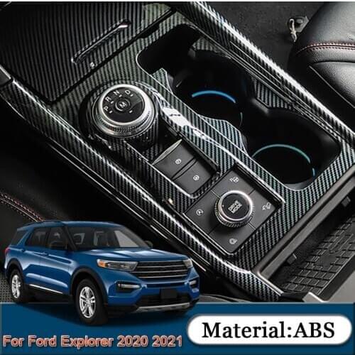 For Ford Explorer 2020 2021 Car Styling Car Interior Gear Box Decorative Frames Sequins Cover Sticker Car Protection Accessories