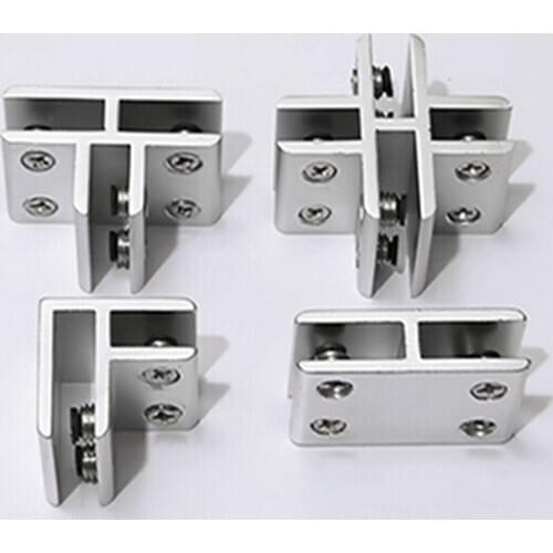 Bathroom door Bilateral Clip 90/180 Degree Home Easy Install Glass Clamp Practical Durable Cabinet Door Hinge Furniture Cupboard