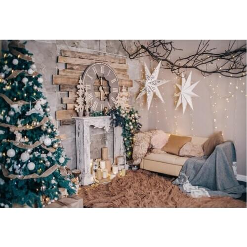 Christmas Backdrop Baby Shower Newborn Wedding Party Decoration Xmas Tree Stars Blanket Background Photography Photo Booth Props