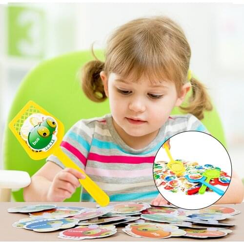 Fly Swatter Anti-stress Fidget Toy English Word Game Swat A Sight Word Early Educational Enlightenment Kids Toy Teaching Cards