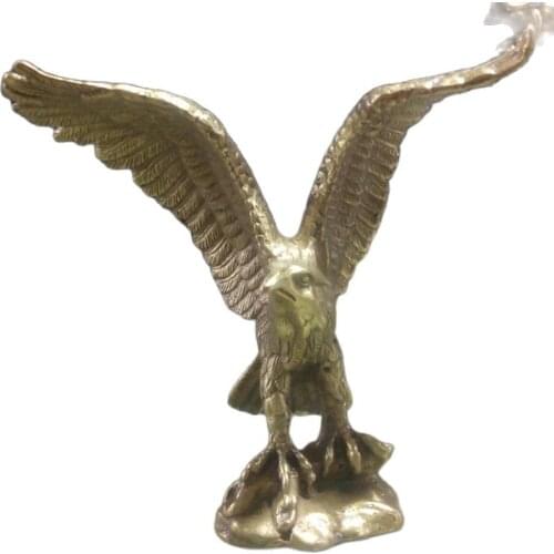 Chinese Fengshui Brass king of birds Eagle Hawk Animal sculpture Statue