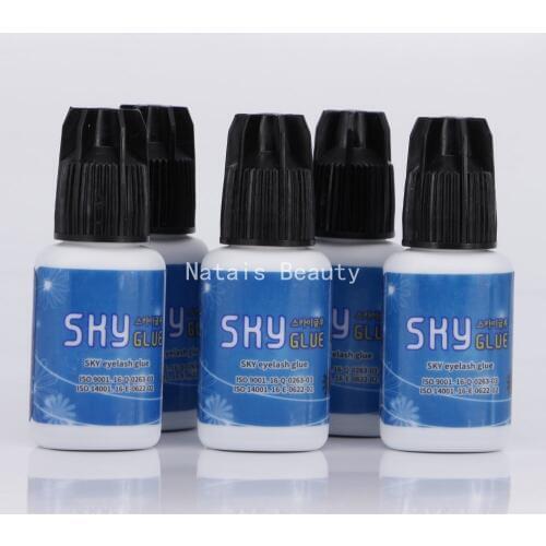 5pcs/lot SKY Eyelash Extension Glue Fast Drying S Plus Type Holding Time 6 to 7 Weeks Drying Time 1 to 2 Seconds