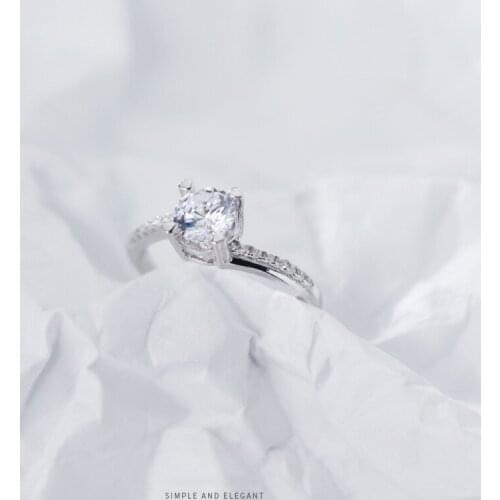 Colusiwei Real 925 Sterling Silver Wedding Engagement Dazzling Clear CZ Finger Rings Free Size Rings Fashion Fine Jewelry