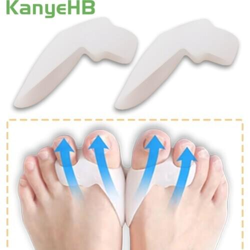 2Pcs Silicone Gel Two Hole Big Toe Straightener Thumb Valgus Protector Foot Toe Separator Bunion Adjuster Feet Massage Tool H053