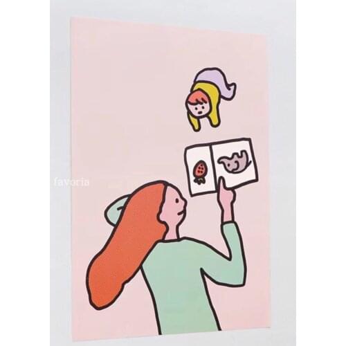 Korean Ins Nordic Childrens Room Decoration Pictorial Early Education Cartoon Hanging Picture Father And Mother And Me Shooting