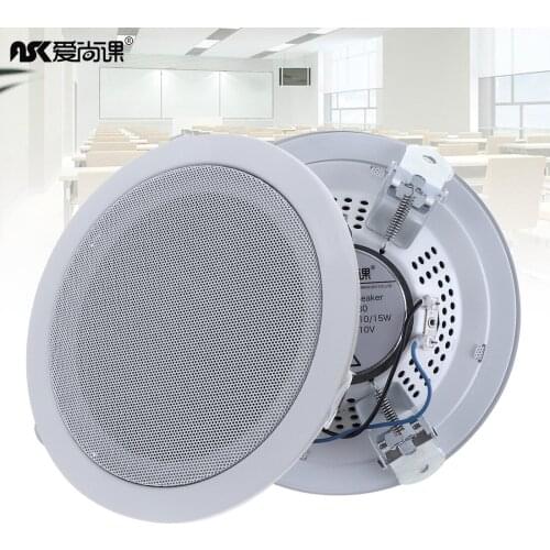 2pcs 6 Inch 15W Metal Microphone USB MP3 Player Ceiling Speaker Public Broadcast Background Music Speaker for Home / Supermarket