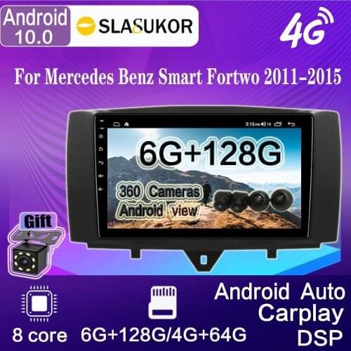 9" Android 10 For Mercedes Benz Smart fortwo 2011-2015 Car Radio Multimedia Video Player Navigation GPS 2 din 4G+64G NO dvd 2DIN