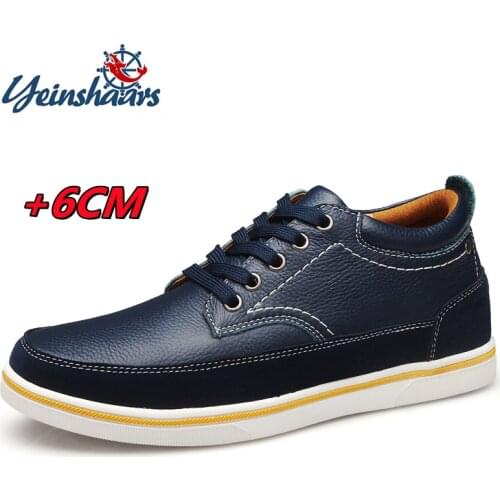 YEINSHAARS Men Elevator Shoes Heightening Shoes Height Increase Shoes Insoles 6CM Tall Man Formal Shoes Tall Shoes