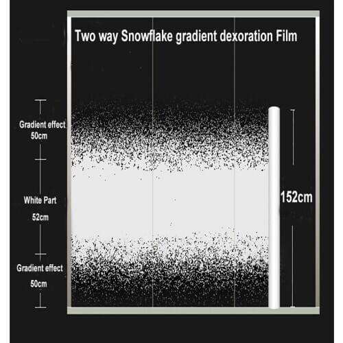 SUNICE Privacy Sticker Office Partation Double Way Snowflake Gradient Decoration Film Factory price Width:152cm(60inch) Adhesive
