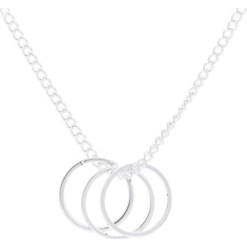 New simple Women fashion three circle alloy Pendant Necklace Charm Necklace short Necklace for Girls