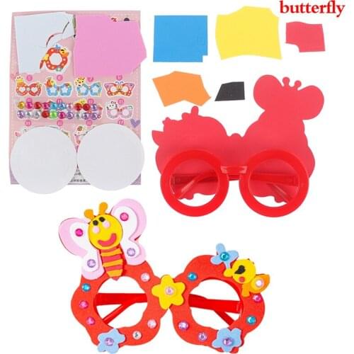 New Arts Crafts Diy Toys Cartoon Glasses Baby Crafts Kids Puzzles Educational For Childrens Toys Fun Party Diy Girl/boy Gift