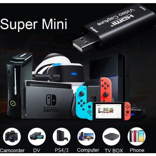 Original Mini 4K 1080P 30fps USB Video Capture Card HDMI Phone Computer Game TV BOX DVD Recording Box PC Live Stream Broadcast