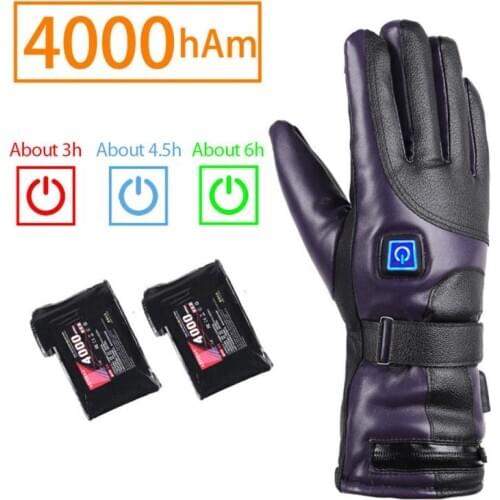 Men Women Rechargeable Electric Warm Heated Gloves Battery Powered Heat Gloves Winter Sport Heated Gloves For Climbing