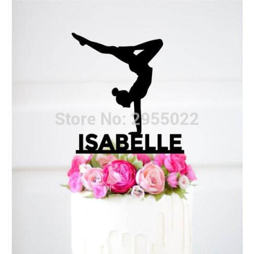 Personalized Gymnastics Cake Topper,Gymnastics Party Decorations , Gymnastics Birthday Party Cake Topper