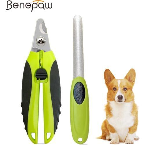 Benepaw Professional Dog Clipper With Nail File Comfortable Handle Lock Pet Nail Clipper Safety Guard To Avoid Overcutting