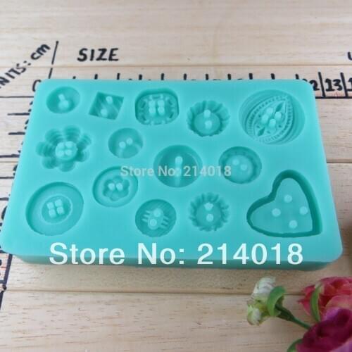 A variety of style buttons modelling silicon fondant Cake decoration mold NO.:Si319 wholesale fondant mold chocolate mold