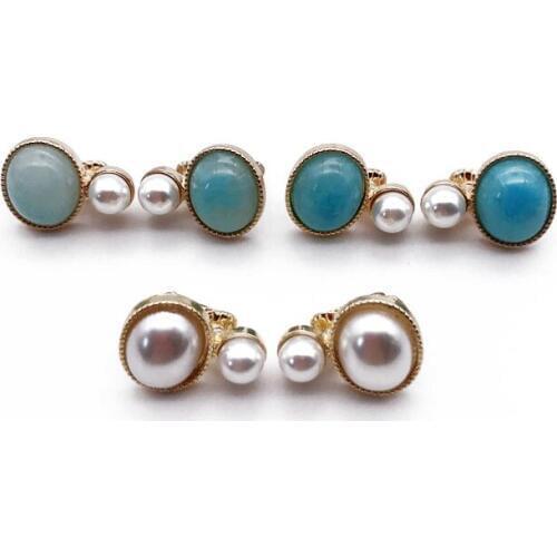 Blue Mint Pearls Earring Special-Design Gift Cute Accessories