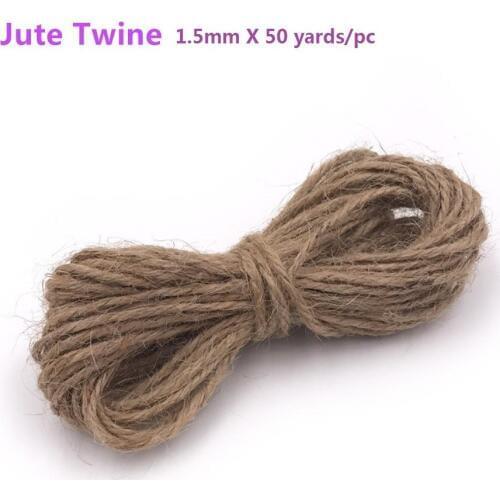 1.5mmX 50yards Natural Jute Twine Rope Cord Craft Hemp Wire Embellishments For Scrapbooking Home Wedding Decorations